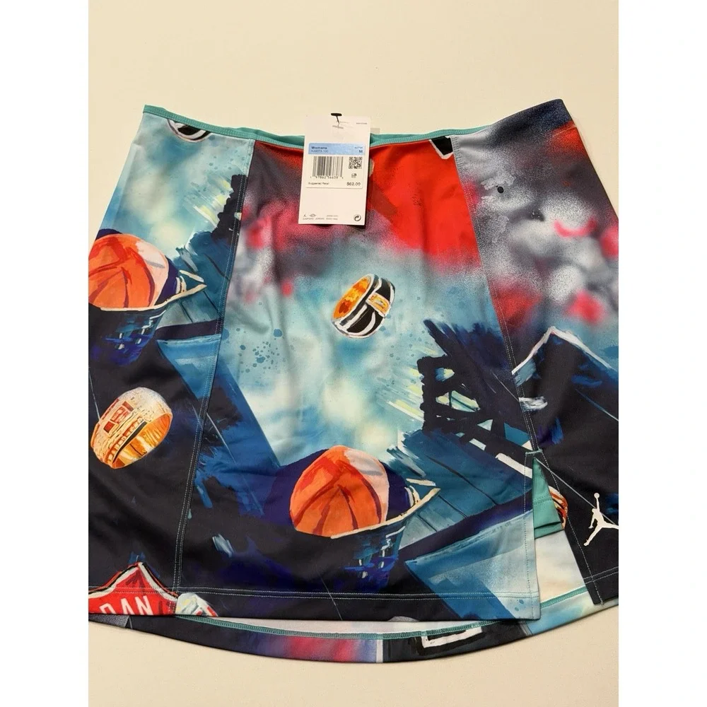 Jordan Printed Knit Skort HJ0073-100 Multicolor Womens M NWT